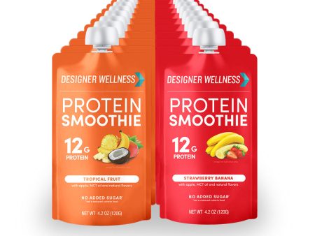 Protein Smoothie - Strawberry Banana and Tropical 24 pack Online Hot Sale