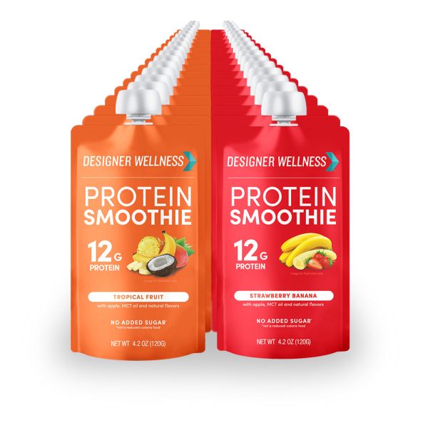 Protein Smoothie - Strawberry Banana and Tropical 24 pack Online Hot Sale