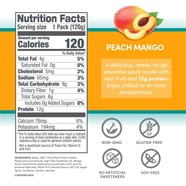 Protein Smoothie - Peach Mango 12 pack Hot on Sale