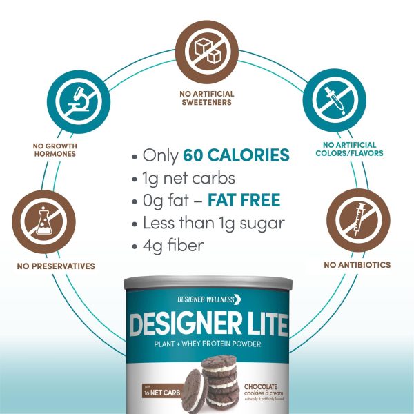 Designer Lite: Low Calorie Protein Powder | Cookies and Cream on Sale