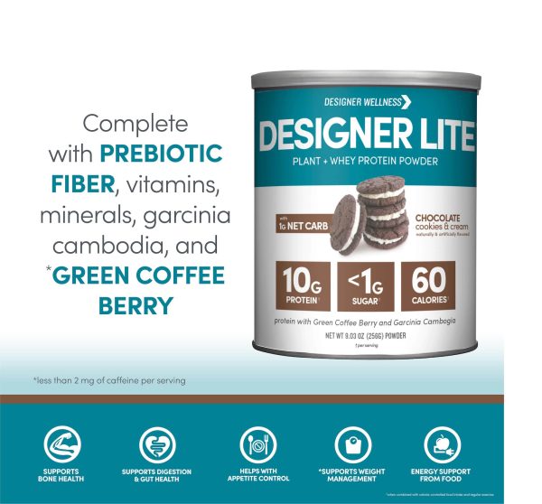 Designer Lite: Low Calorie Protein Powder | Cookies and Cream on Sale